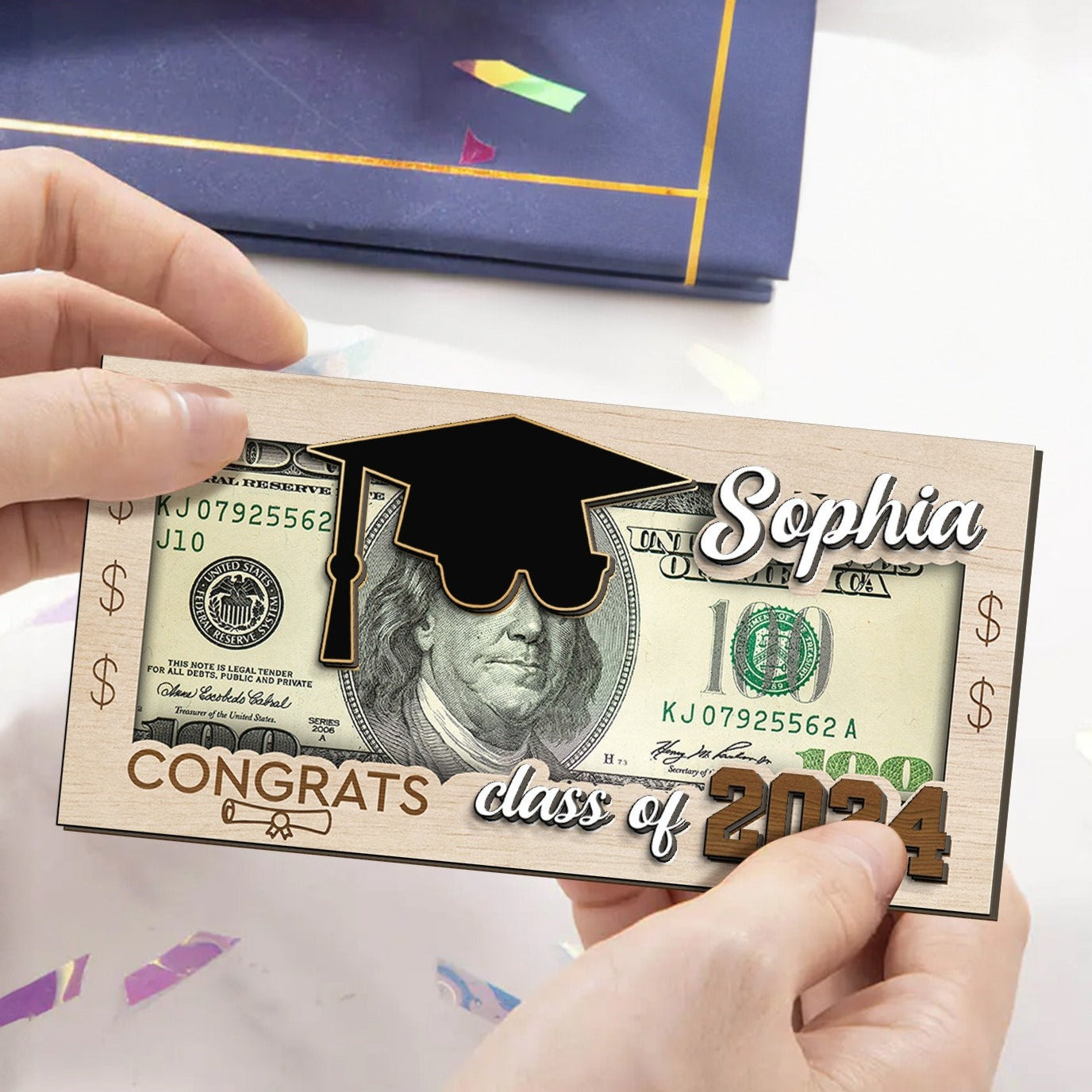 Free Tassel Custom Graduation Money Holder Class of 2024 Gift