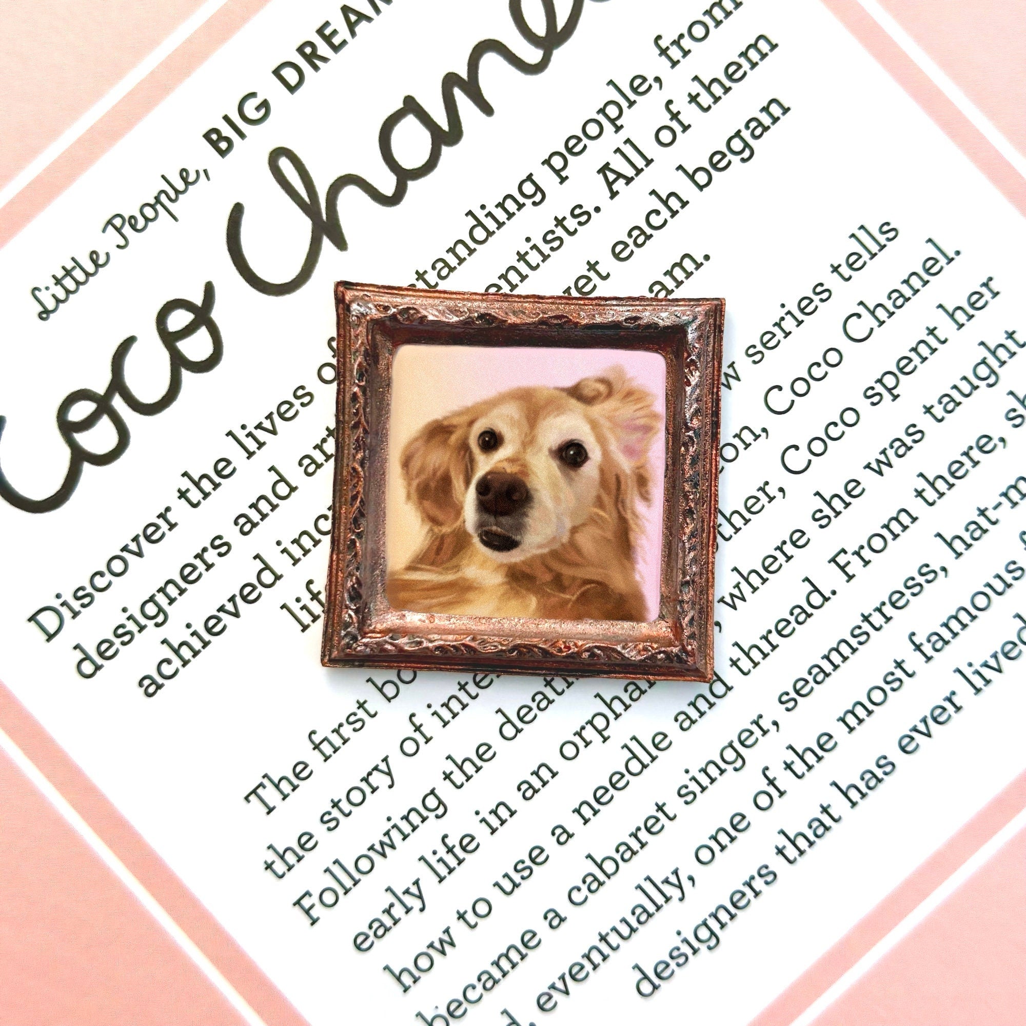 Custom Pet Portrait Pin, Magnets, Brooch. Vintage Oil Painting Style