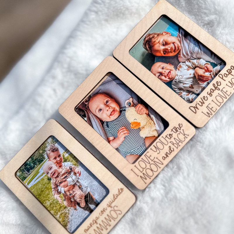 Personalized Car Visor Clip Photo Frame Fathers Day Gift for Dad Grandpa