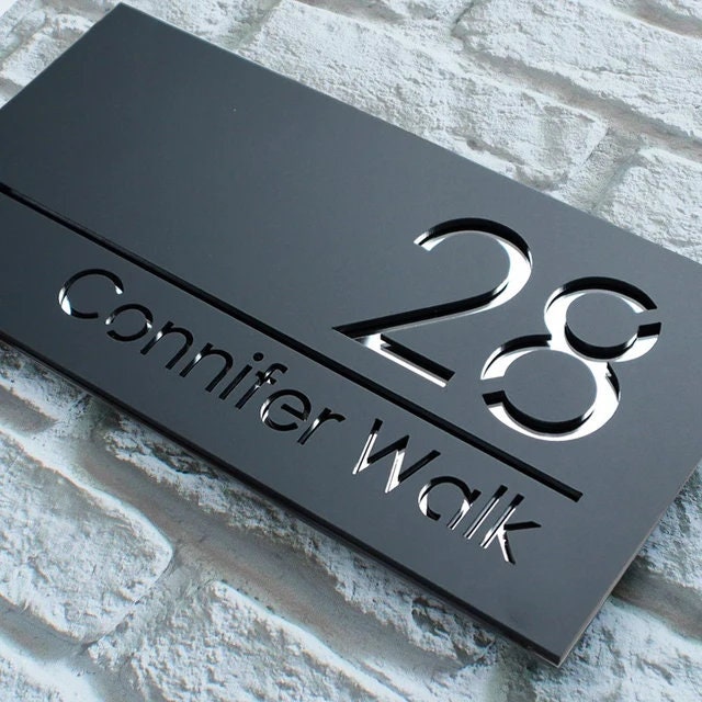 Personalised Modern House Sign,Acrylic House Numbers,House Address Plaque