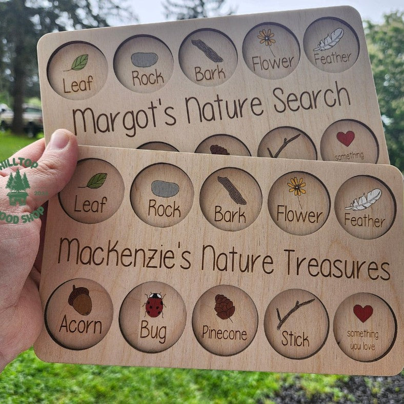 Nature Hunt Board Montessori Scavenger Hunt Personalized Nature Scavenger Hunt Tray