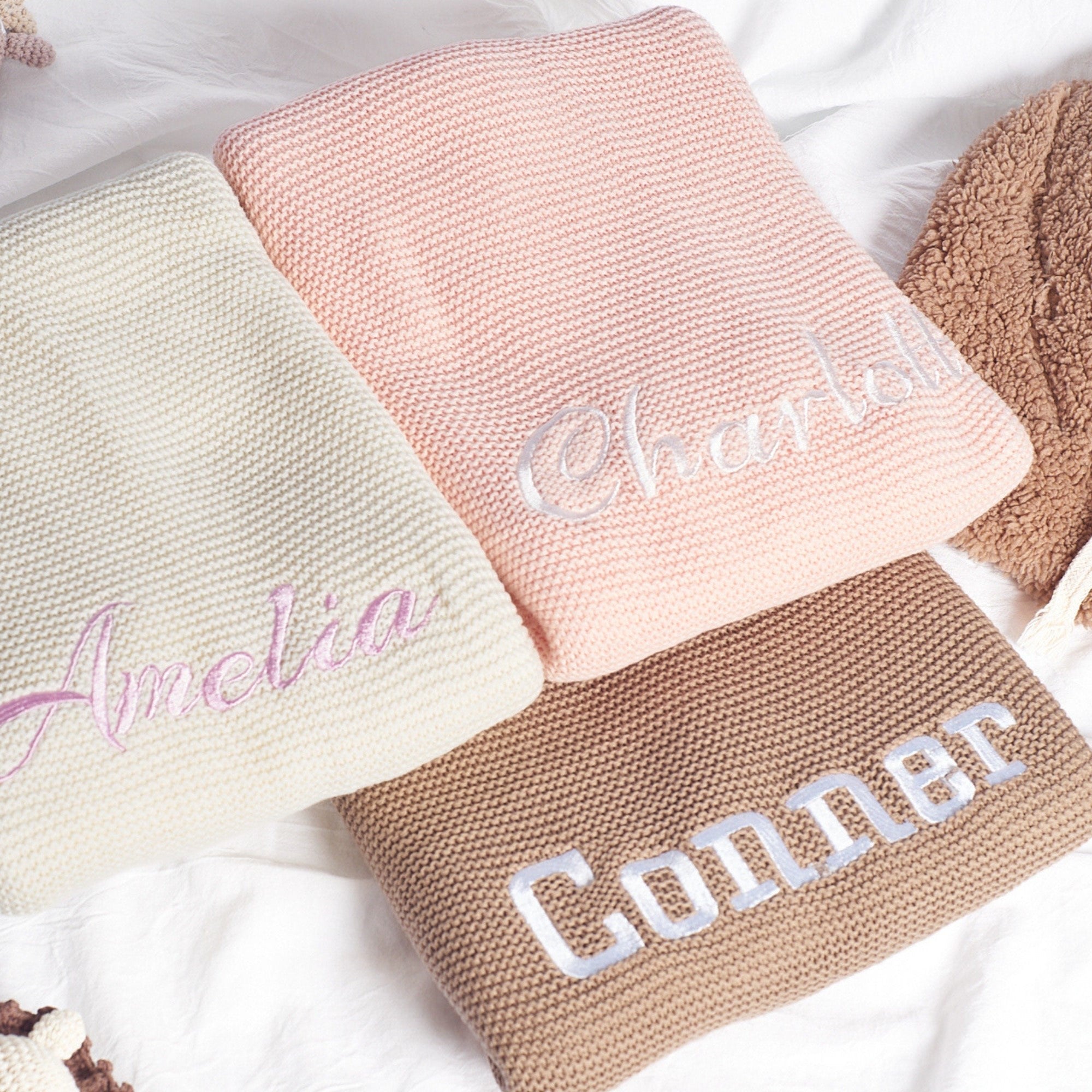 Personalized Embroidered Name Blankets Newborn Baby Gift