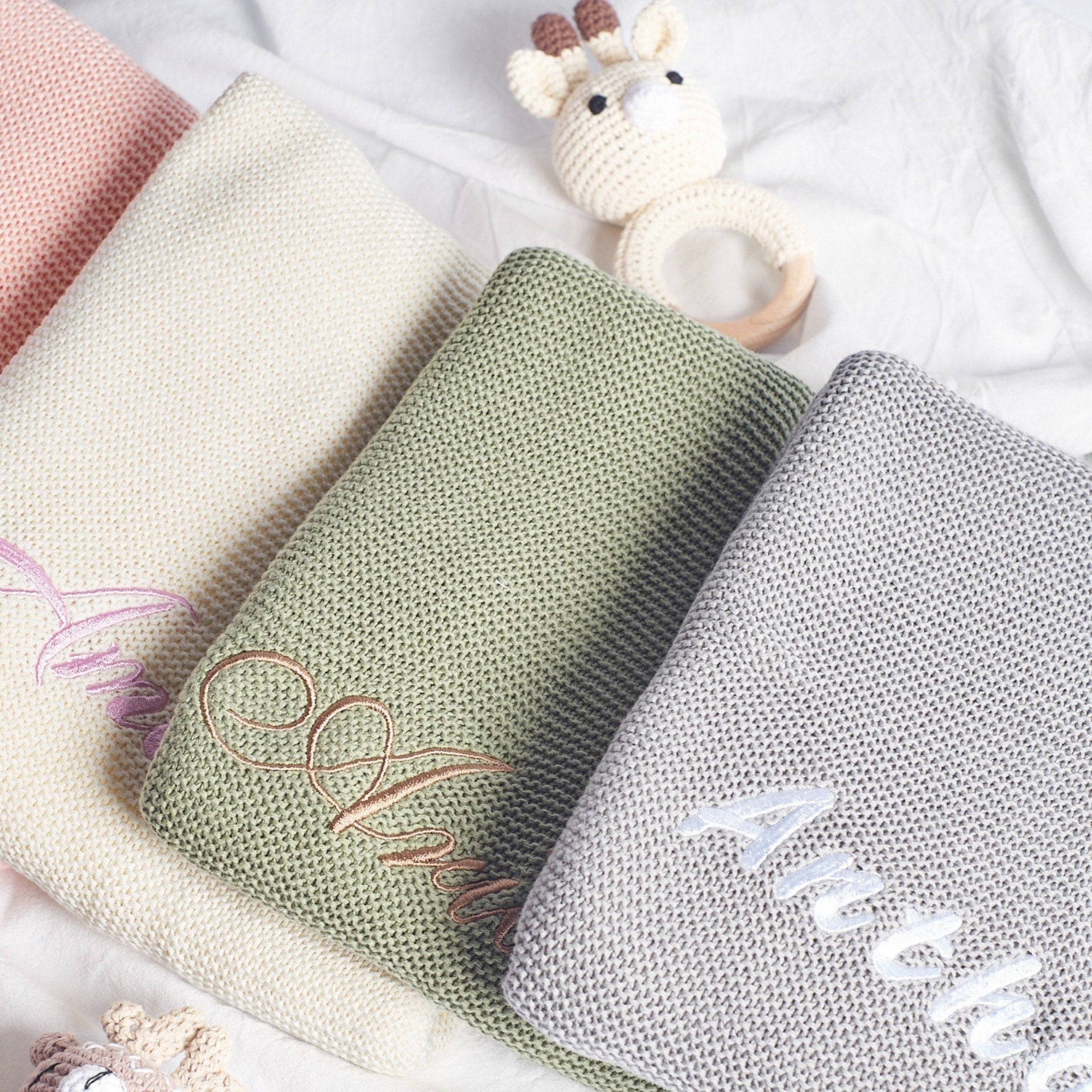 Personalized Embroidered Name Blankets Newborn Baby Gift