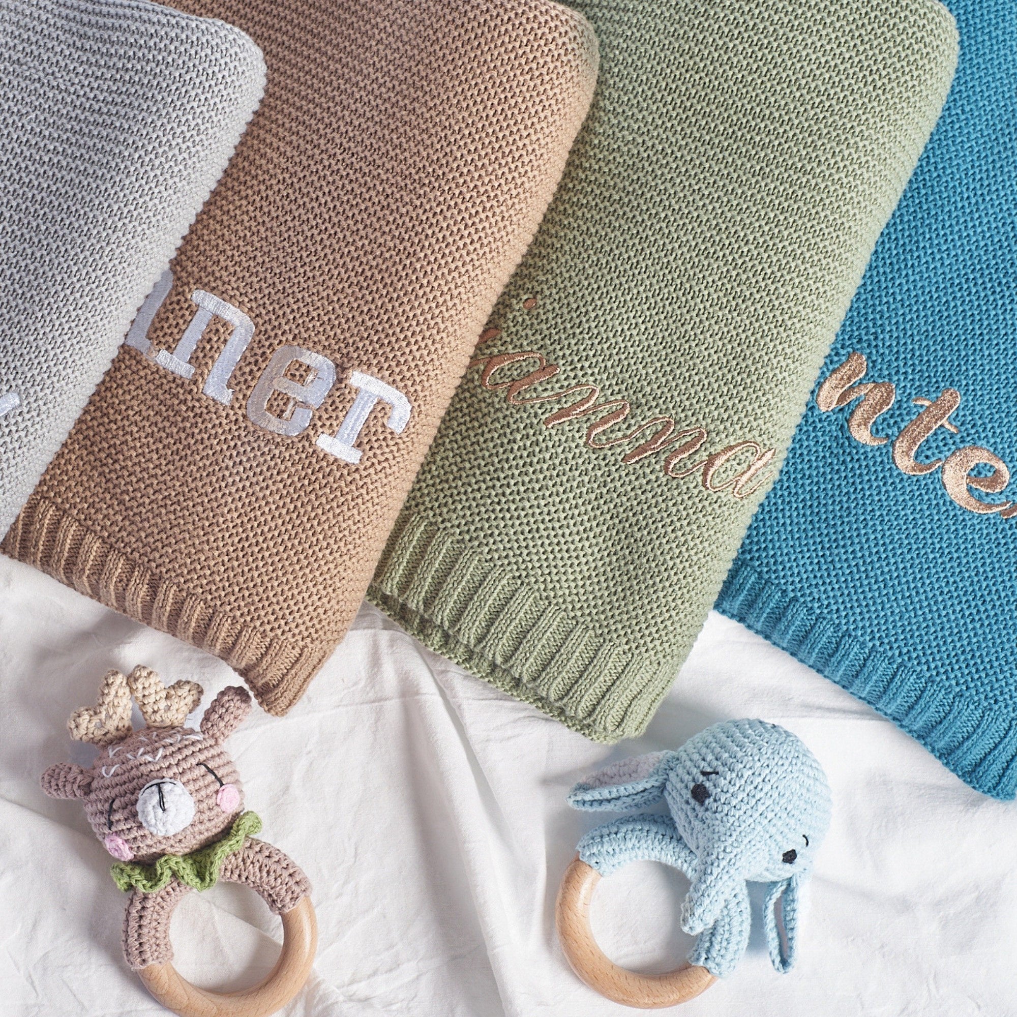 Personalized Embroidered Name Blankets Newborn Baby Gift