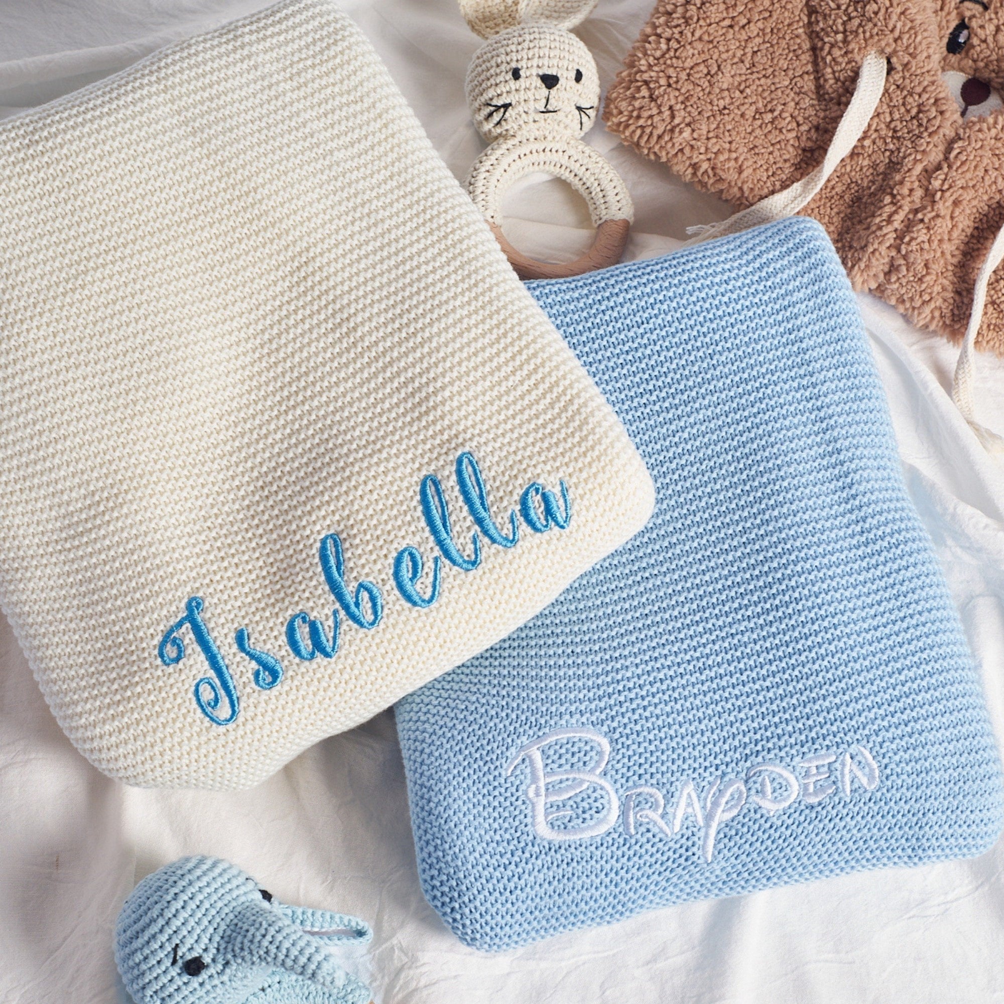 Personalized Embroidered Name Blankets Newborn Baby Gift