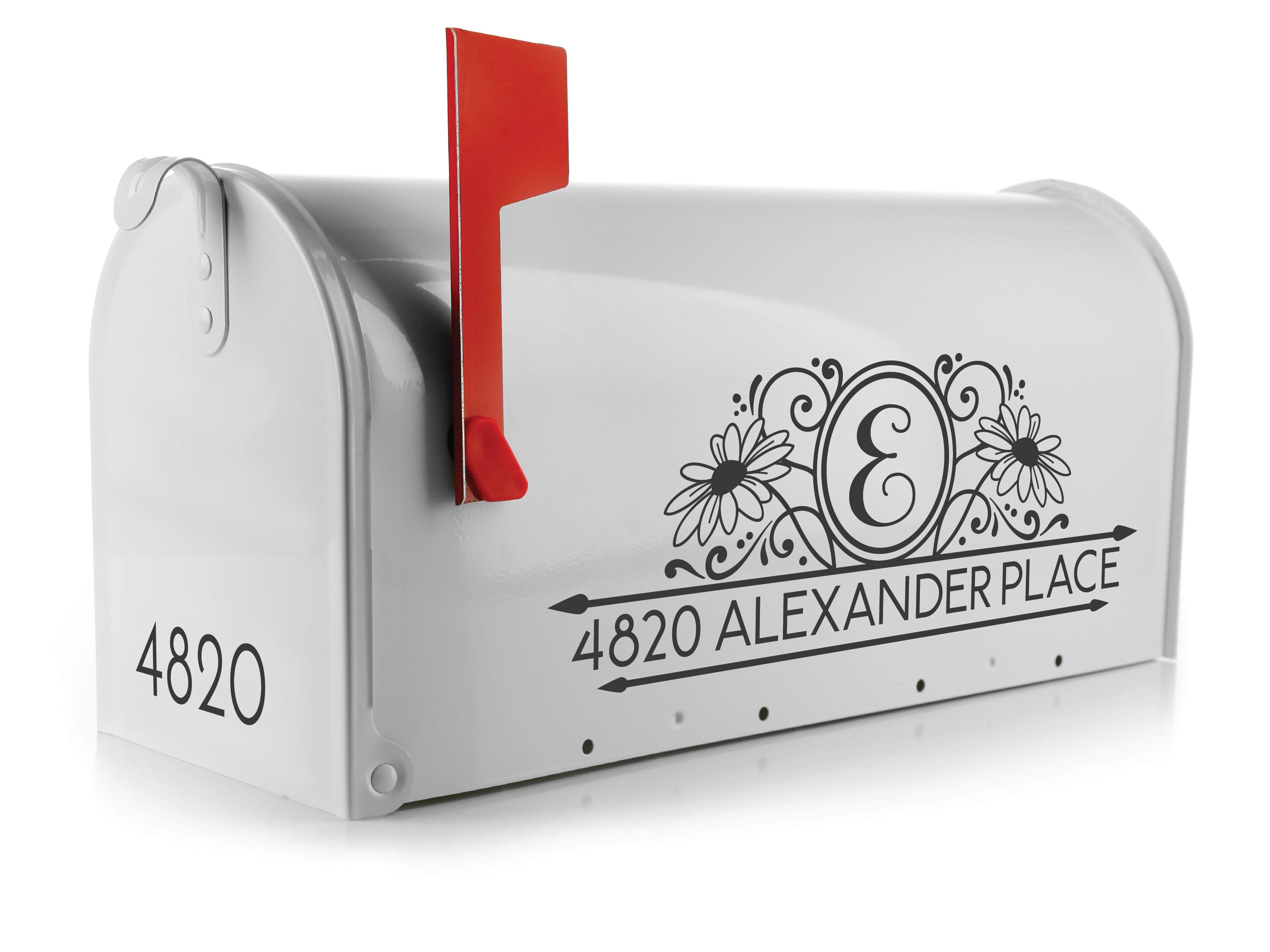 Floral Mailbox Decal Custom Mailbox Sticker & Lettering