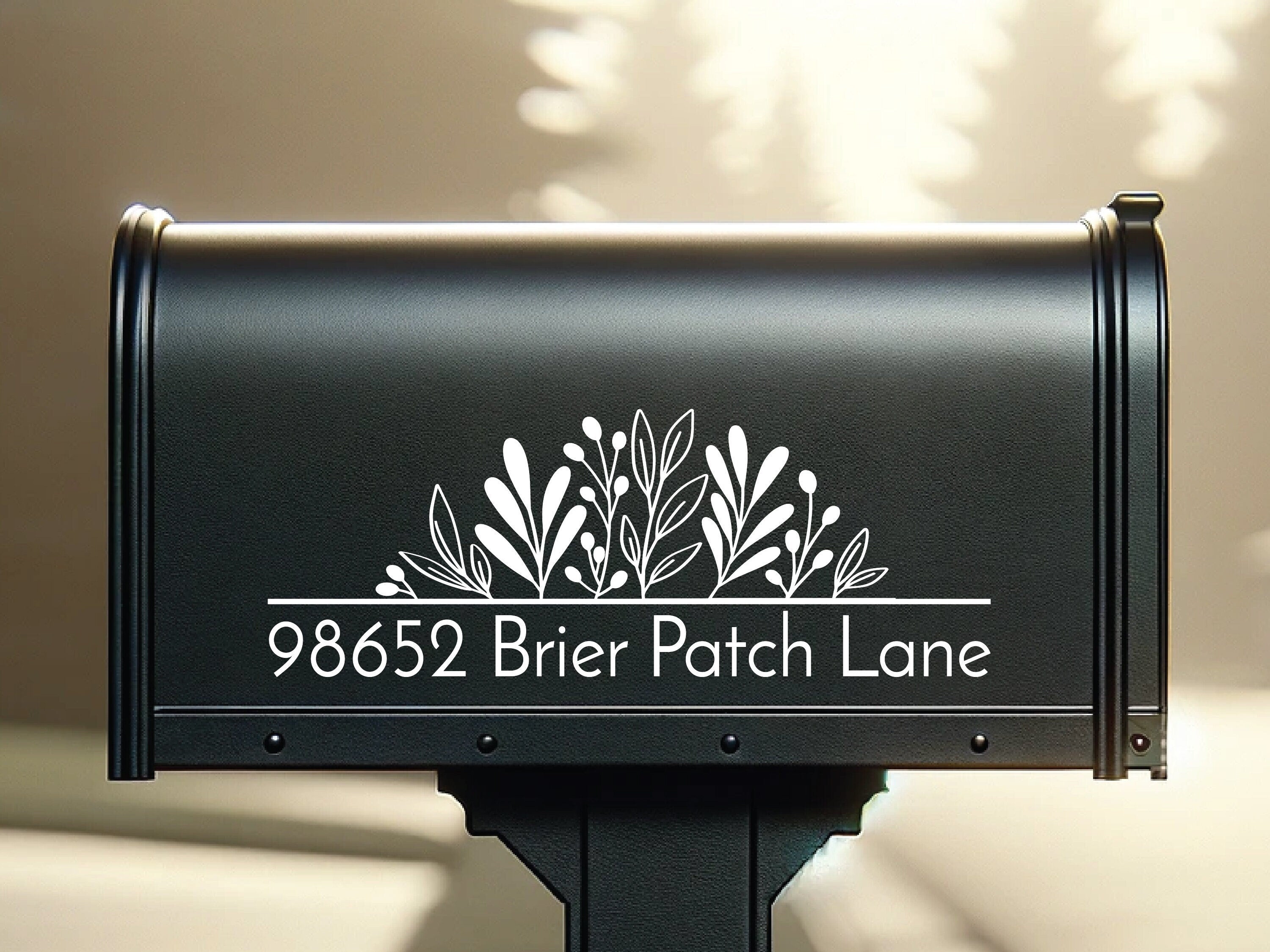 Floral Mailbox Decal Custom Mailbox Sticker & Lettering