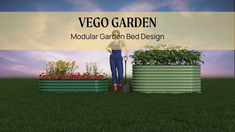 17" Tall 6 In 1 Modular Metal Raised Garden Bed Kit