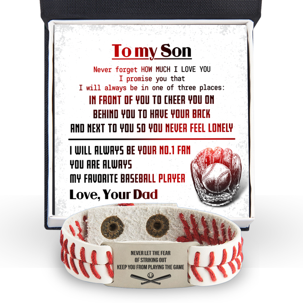 Personalized Baseball/Softball Leather Stitch Bracelet