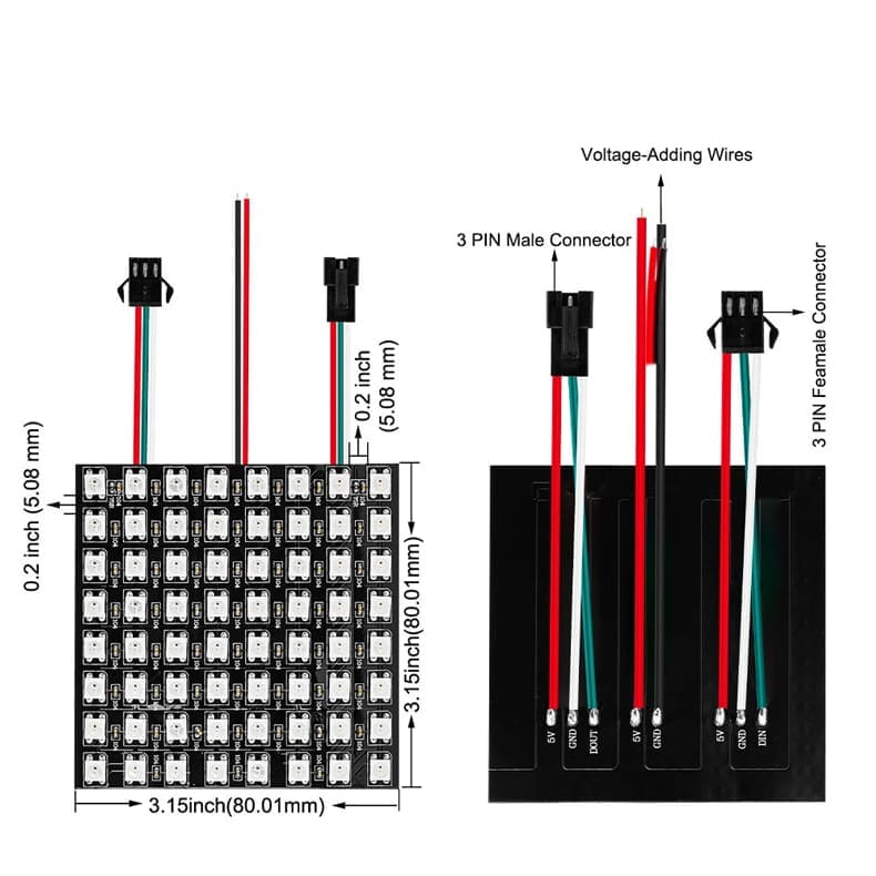 WS2812B RGB Panel Screen